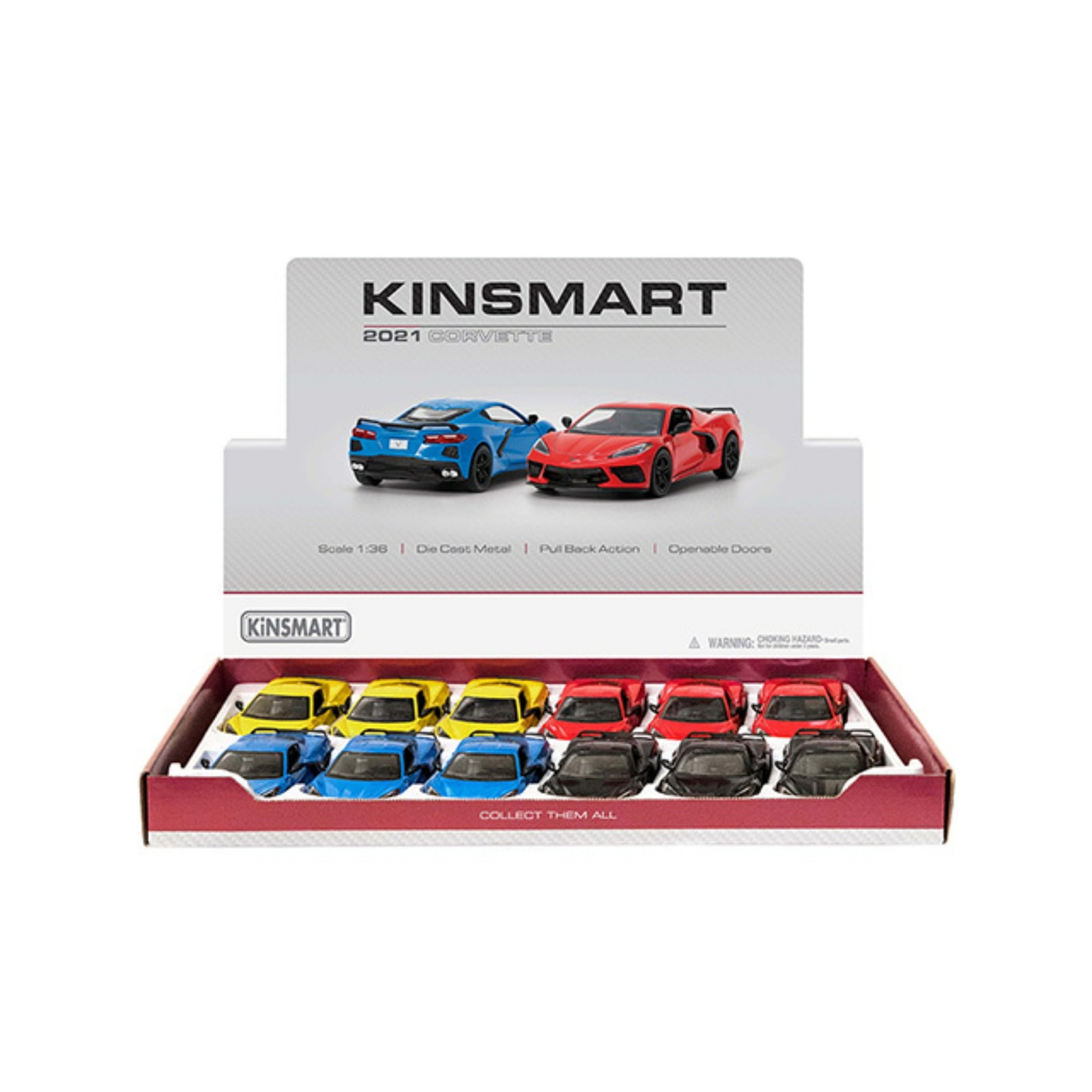 GETIT.QA- Qatar’s Best Online Shopping Website offers KINSMART 2021 CORVETTE DIE-CAST METAL CAR, 1:36 SCALE, 1 PC, ASSORTED, KT5432D at the lowest price in Qatar. Free Shipping & COD Available!