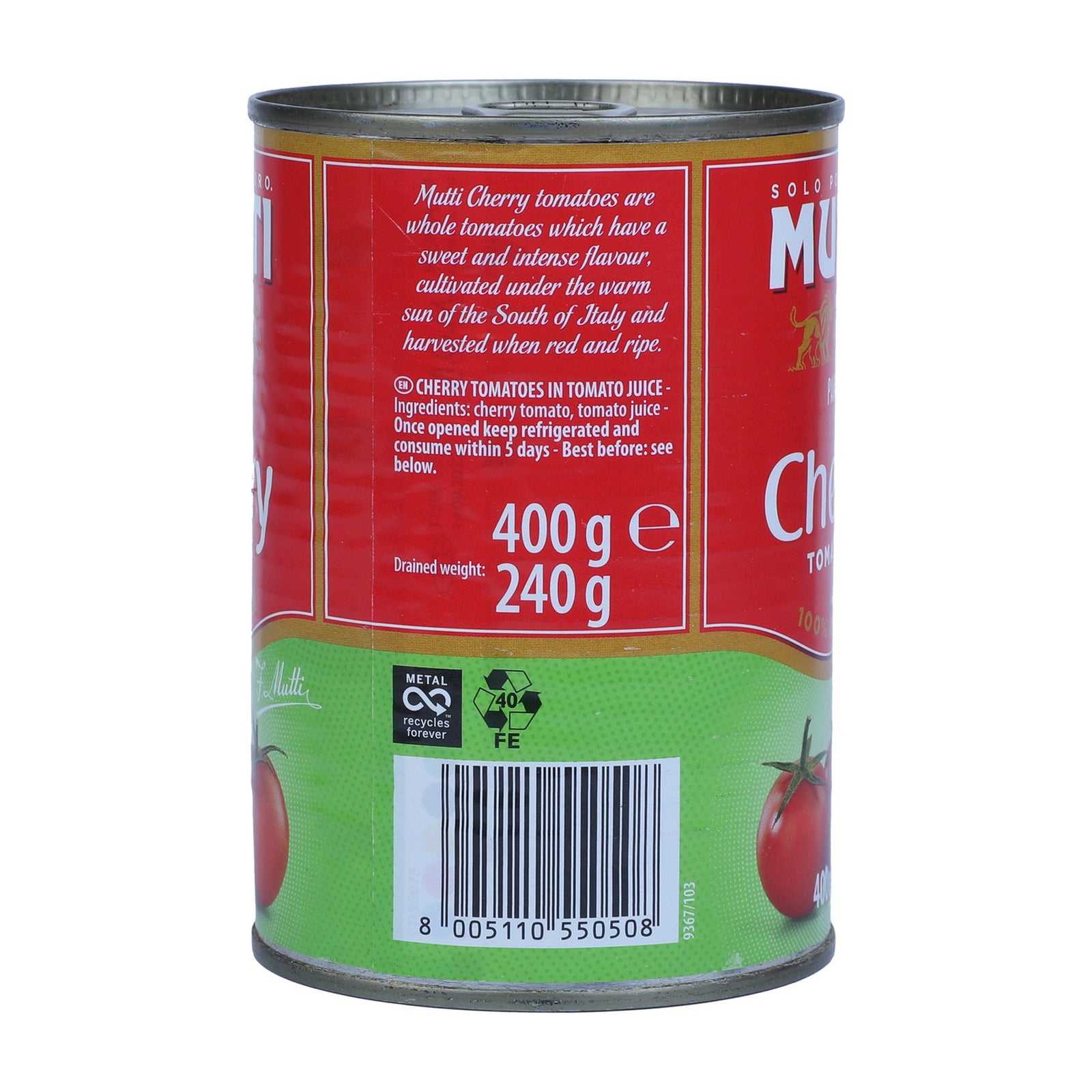 GETIT.QA- Qatar’s Best Online Shopping Website offers MUTTI CHERRY TOMATOES IN TOMATO JUICE 400 G at the lowest price in Qatar. Free Shipping & COD Available!