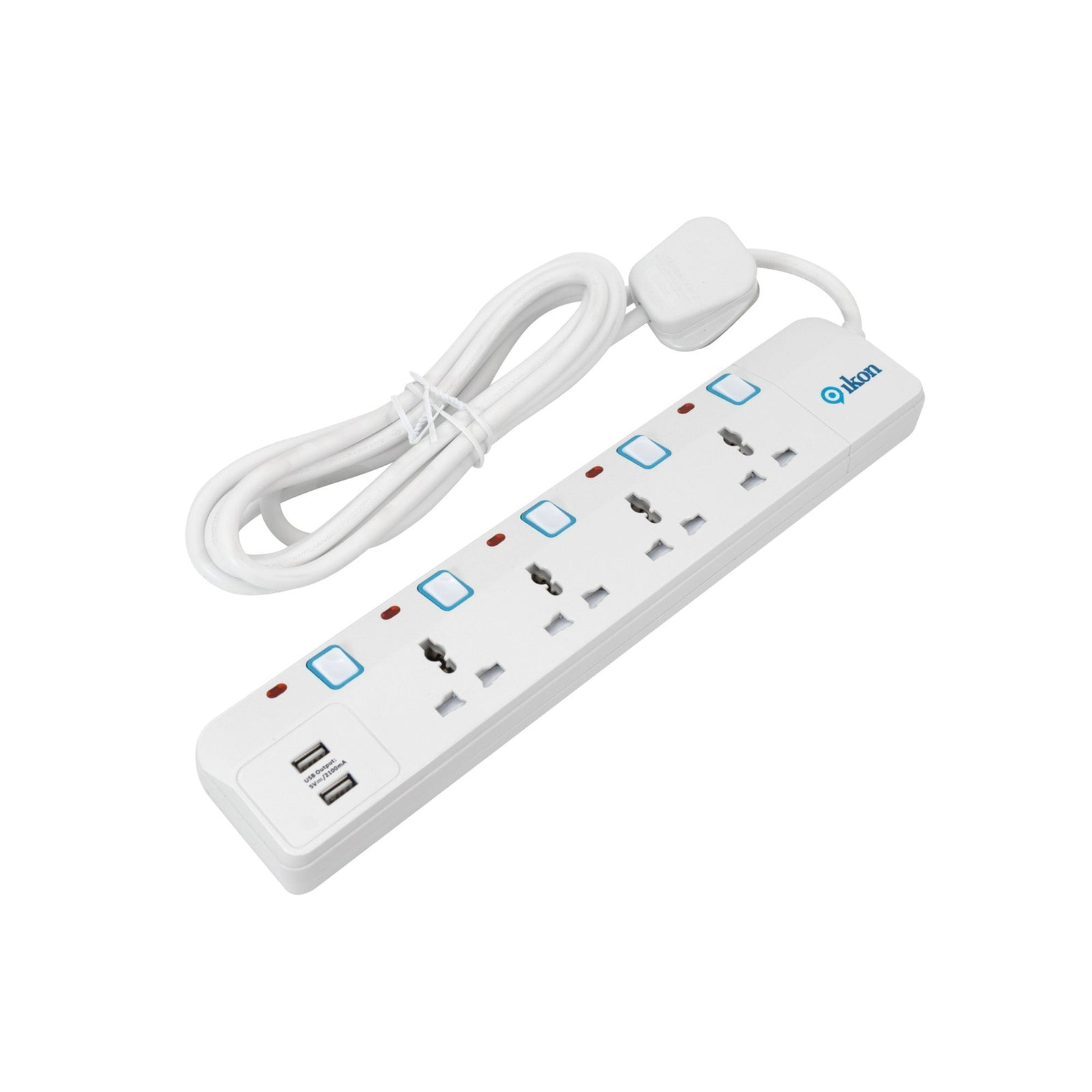 GETIT.QA- Qatar’s Best Online Shopping Website offers IKON 4 WAY POWER EXTENSION SOCKET WITH 2 USB PORT, 3M CABLE LENGTH at the lowest price in Qatar. Free Shipping & COD Available!