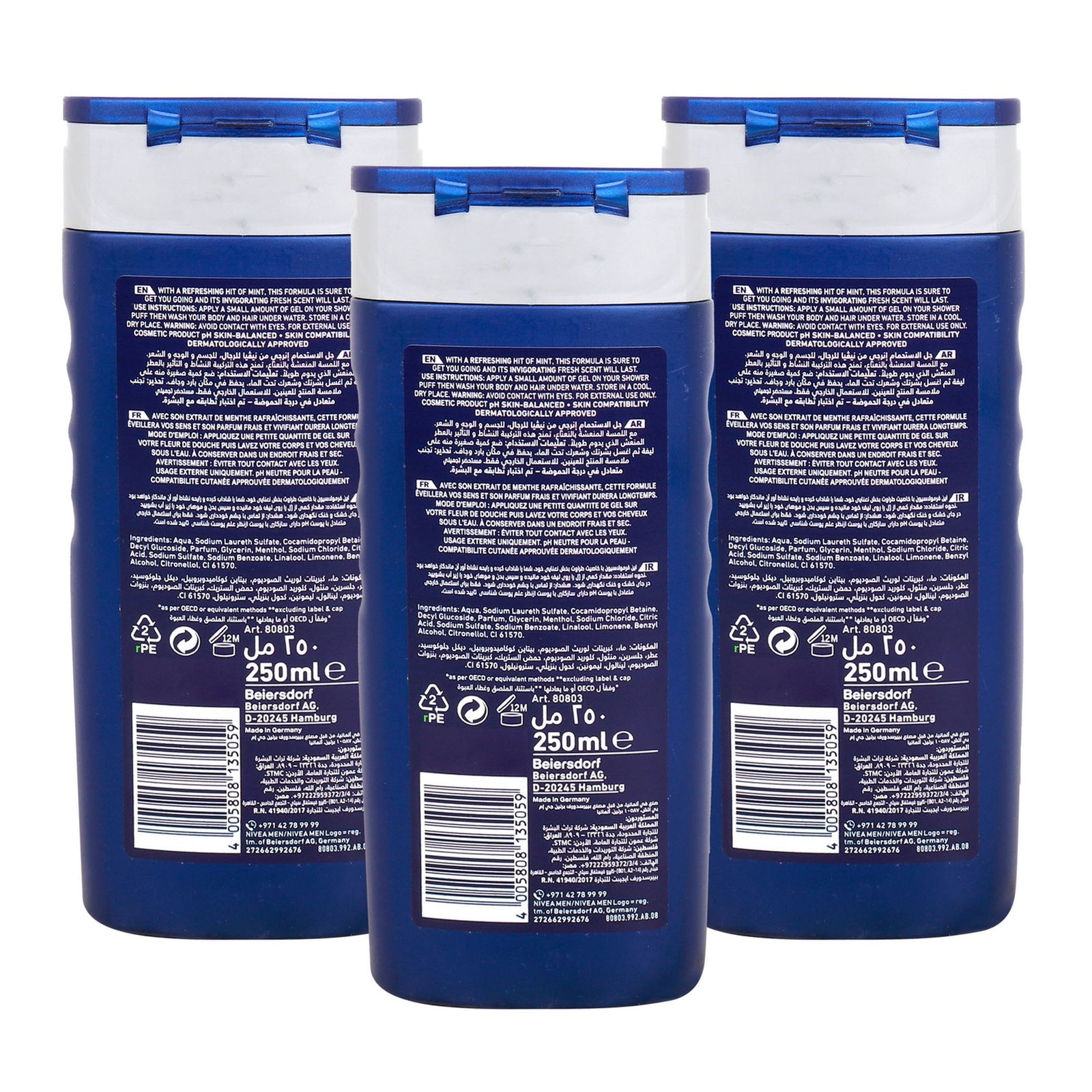 Nivea Men Energy Shower Gel 3 x 250 ml - GETIT.QA