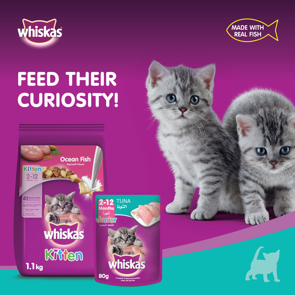 GETIT.QA- Qatar’s Best Online Shopping Website offers WHISKAS JUNIOR TUNA WET KITTEN FOOD POUCH FOR KITTENS FROM 2 TO 12 MONTHS 80 G at the lowest price in Qatar. Free Shipping & COD Available!