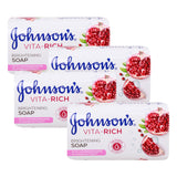GETIT.QA- Qatar’s Best Online Shopping Website offers JOHNSON & JOHNSON ADULT VITA RICH BRIGHTENING POMEGRANATE SOAP-- 4 X 175 G at the lowest price in Qatar. Free Shipping & COD Available!