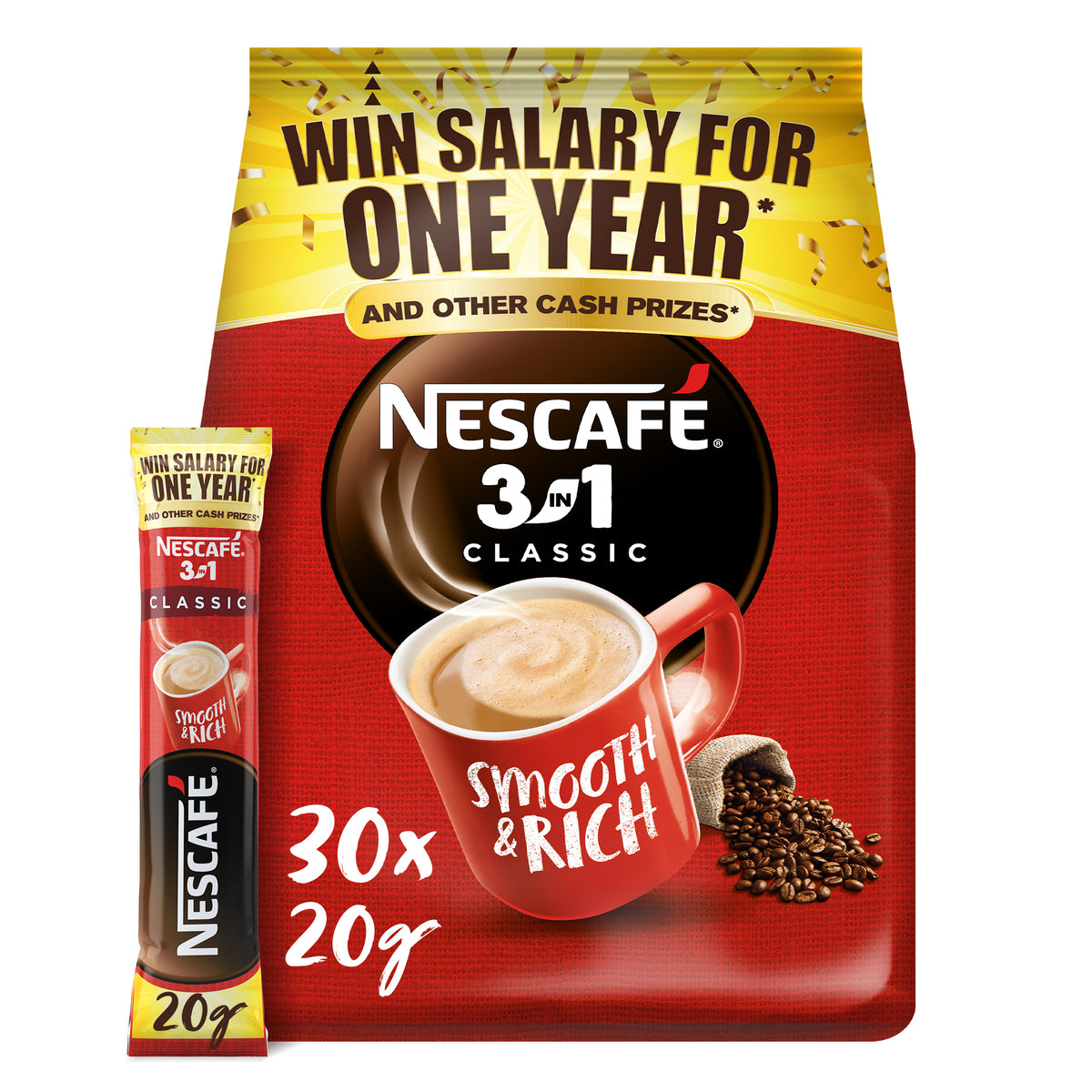 GETIT.QA- Qatar’s Best Online Shopping Website offers NESCAFE CLASSIC 3IN1 COFFEE MIX 30 X 20G at the lowest price in Qatar. Free Shipping & COD Available!