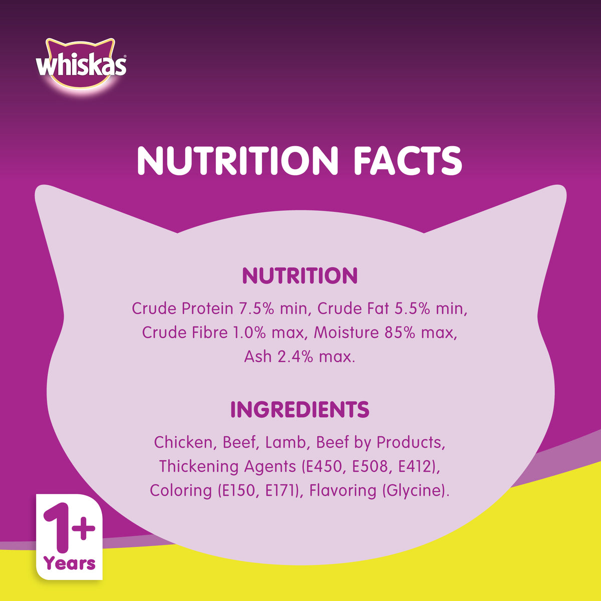 GETIT.QA- Qatar’s Best Online Shopping Website offers WHISKAS CHICKEN IN GRAVY CAN WET CAT FOOD FOR 1+ YEARS ADULT CATS 400 G at the lowest price in Qatar. Free Shipping & COD Available!