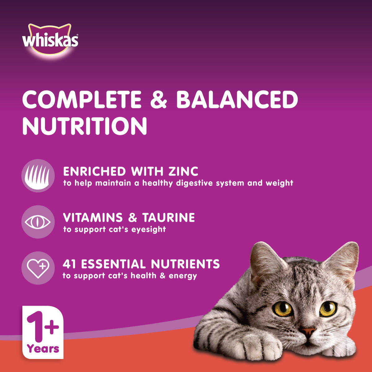 GETIT.QA- Qatar’s Best Online Shopping Website offers WHISKAS BEEF IN GRAVY CAN WET CAT FOOD FOR 1+ YEARS ADULT CATS 400 G at the lowest price in Qatar. Free Shipping & COD Available!
