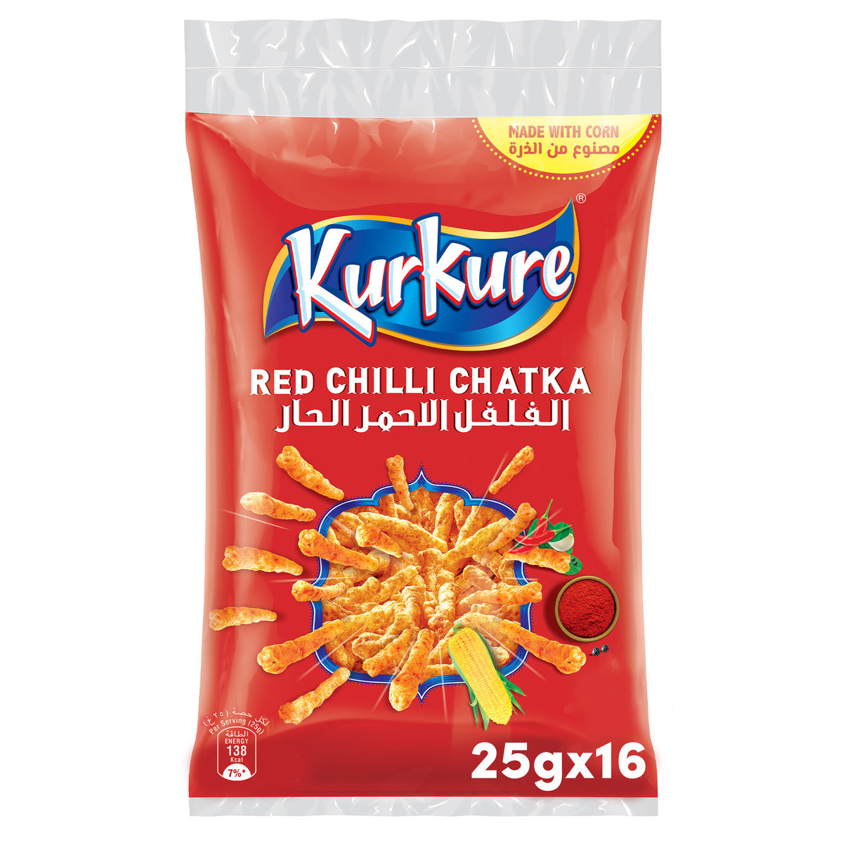 GETIT.QA- Qatar’s Best Online Shopping Website offers KURKURE CHILLI CHATKA FLAVOUR CRISPY SPICY PUFFED CORN SNACKS 25 G at the lowest price in Qatar. Free Shipping & COD Available!