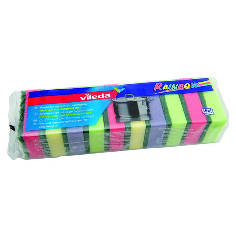 GETIT.QA- Qatar’s Best Online Shopping Website offers VILEDA RAINBOW DISH WASHING MEDIUM FOAM SPONGE SCOURER 10PCS at the lowest price in Qatar. Free Shipping & COD Available!
