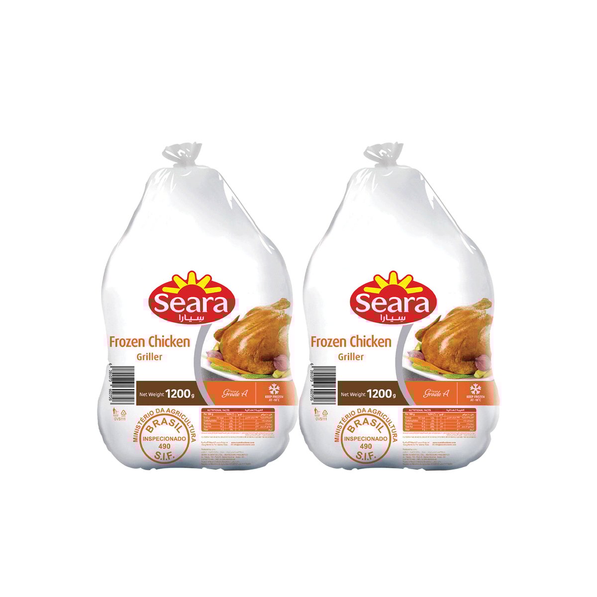 GETIT.QA- Qatar’s Best Online Shopping Website offers SEARA FROZEN CHICKEN GRILLER 1.2KG at the lowest price in Qatar. Free Shipping & COD Available!