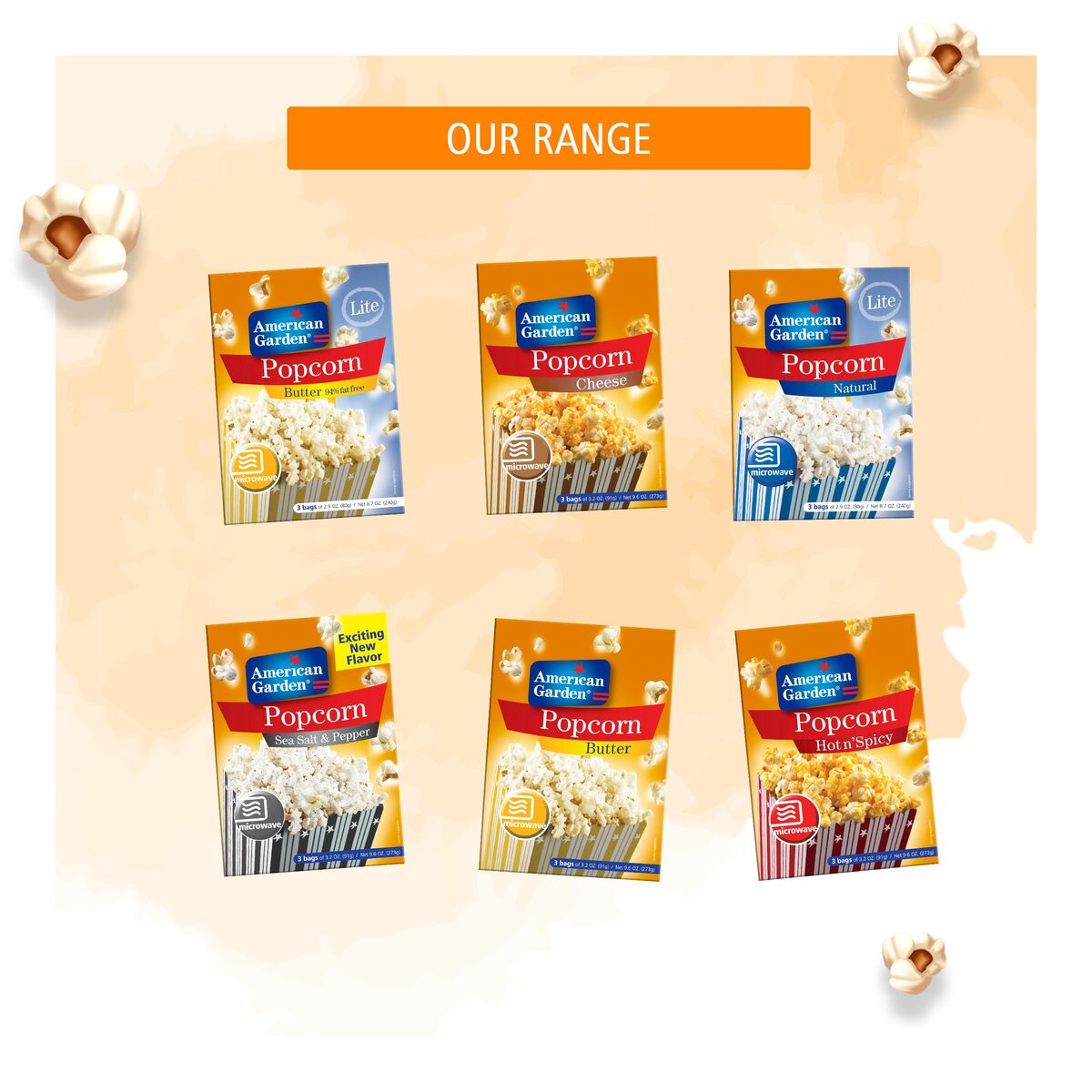 GETIT.QA- Qatar’s Best Online Shopping Website offers AMERICAN GARDEN MICROWAVE EXTRA BUTTER POPCORN GLUTEN FREE 273 G at the lowest price in Qatar. Free Shipping & COD Available!