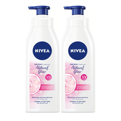 GETIT.QA- Qatar’s Best Online Shopping Website offers Nivea Body Lotion Natural Glow UV Filter Value Pack 2 x 400 ml at the lowest price in Qatar. Free Shipping & COD Available!
