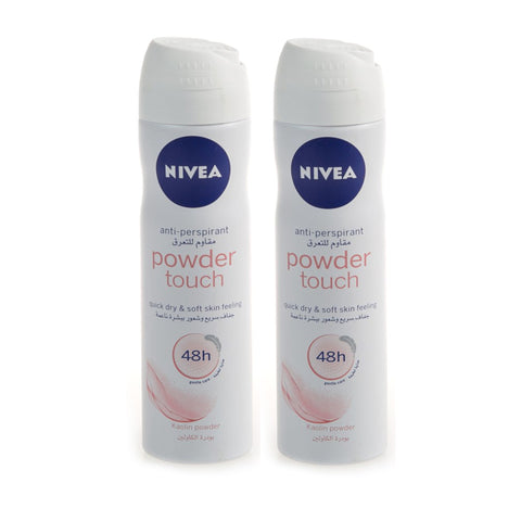 GETIT.QA- Qatar’s Best Online Shopping Website offers Nivea Powder Touch Anti-Perspirant Spray For Women Value Pack 2 x 150 ml at the lowest price in Qatar. Free Shipping & COD Available!