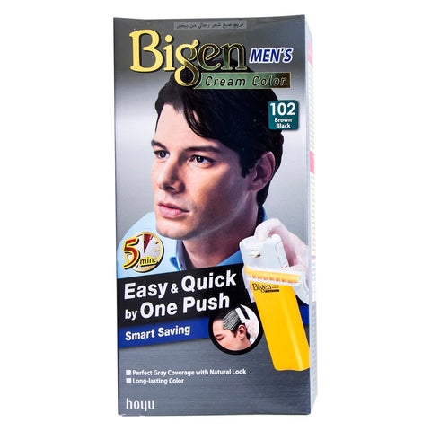 GETIT.QA- Qatar’s Best Online Shopping Website offers BIGEN BROWN BLACK MEN'S COLOR CREAM-- 102-- 1 PKT at the lowest price in Qatar. Free Shipping & COD Available!