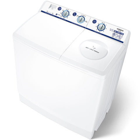 GETIT.QA- Qatar’s Best Online Shopping Website offers HITACHI TWIN TUB TOP LOAD WASHING MACHINE PS1405SJ3CGXWH 14KG at the lowest price in Qatar. Free Shipping & COD Available!