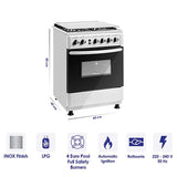 GETIT.QA- Qatar’s Best Online Shopping Website offers SUPER GENERAL 4 BURNER COOKING RANGE, 60X60, SGC 6470MSFS at the lowest price in Qatar. Free Shipping & COD Available!