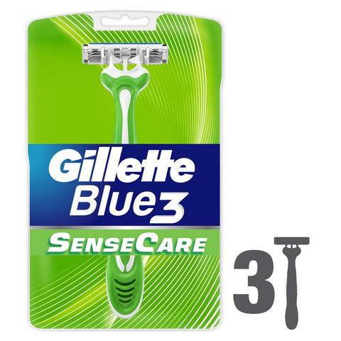 GETIT.QA- Qatar’s Best Online Shopping Website offers GILLETTE BLUE3 SENSITIVE CARE MENÂ€™S DISPOSABLE RAZORS 3 PCS at the lowest price in Qatar. Free Shipping & COD Available!