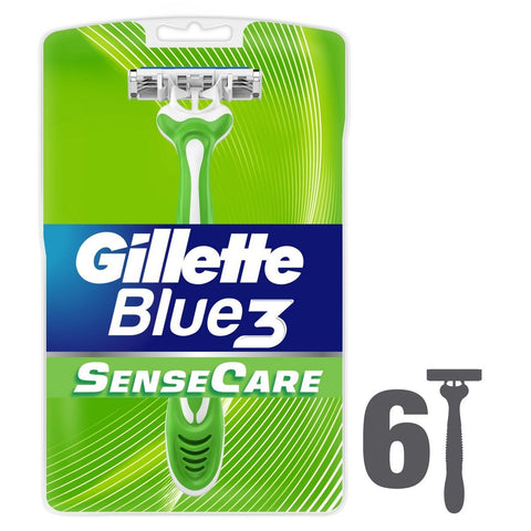 GETIT.QA- Qatar’s Best Online Shopping Website offers GILLETTE BLUE3 SENSE CARE MENÂ€™S DISPOSABLE RAZORS 6 PCS at the lowest price in Qatar. Free Shipping & COD Available!