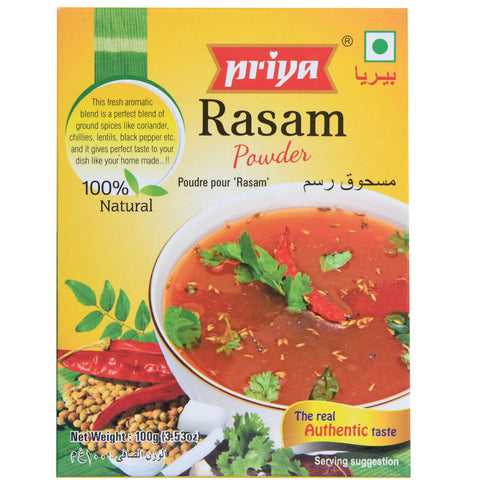 GETIT.QA- Qatar’s Best Online Shopping Website offers PRIYA RASAM POWDER 100GM at the lowest price in Qatar. Free Shipping & COD Available!