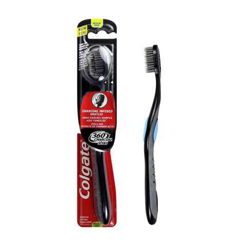 GETIT.QA- Qatar’s Best Online Shopping Website offers COLGATE TOOTHBRUSH 360 CHARCOAL BLACK MEDIUM MULTI COLOUR 1 PC at the lowest price in Qatar. Free Shipping & COD Available!