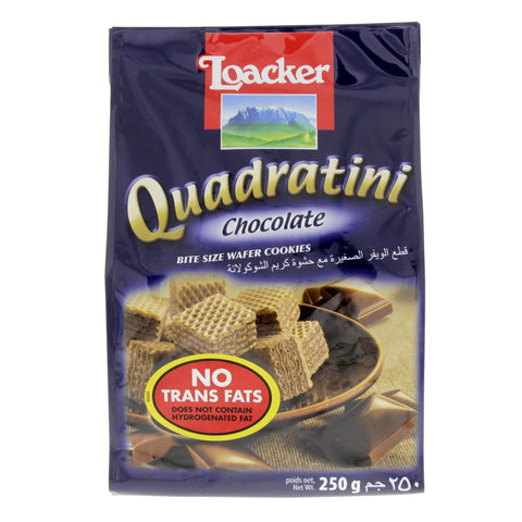 GETIT.QA- Qatar’s Best Online Shopping Website offers LOACKER QUADRATINI CHOCOLATE BITE SIZE WAFER COOKIES 250G at the lowest price in Qatar. Free Shipping & COD Available!