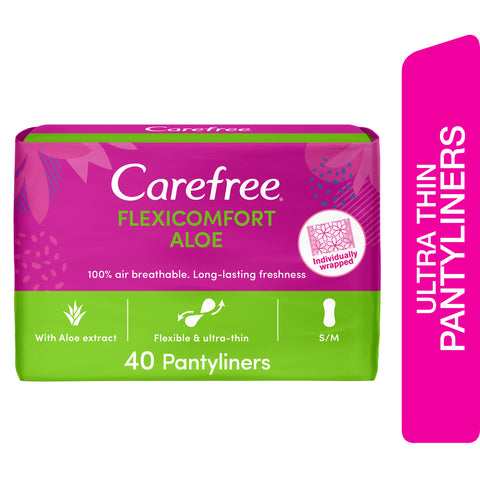 GETIT.QA- Qatar’s Best Online Shopping Website offers CAREFREE PANTY LINERS FLEXICOMFORT ALOE, 40 PCS at the lowest price in Qatar. Free Shipping & COD Available!