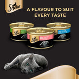 GETIT.QA- Qatar’s Best Online Shopping Website offers SHEBA FLAKED TUNA TOPPED WITH SALMON CAT FOOD 6 X 85 G
 at the lowest price in Qatar. Free Shipping & COD Available!