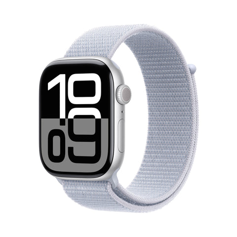 GETIT.QA- Qatar’s Best Online Shopping Website offers PRE-ORDER APPLE WATCH SERIES 10 GPS, 46 MM SILVER ALUMINIUM CASE WITH BLUE CLOUD SPORT LOOP at the lowest price in Qatar. Free Shipping & COD Available!