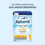 GETIT.QA- Qatar’s Best Online Shopping Website offers APTAMIL COMFORT STAGE 1 FORMULA MILK POWDER FOR BABY AND INFANT 900 G at the lowest price in Qatar. Free Shipping & COD Available!