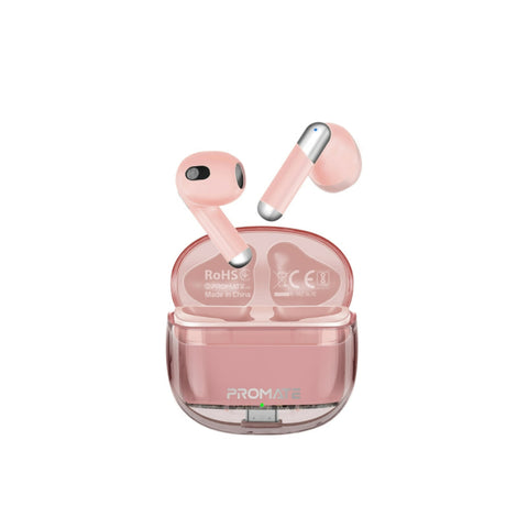 GETIT.QA- Qatar’s Best Online Shopping Website offers PROMATE TRANSPODS HD TRANSPARENT TWS EARBUDS WITH MIC, PINK at the lowest price in Qatar. Free Shipping & COD Available!