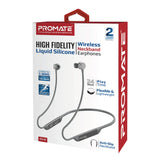 GETIT.QA- Qatar’s Best Online Shopping Website offers PROMATE HIGH-FIDELITY LIQUID SILICONE WIRELESS NECKBAND EARPHONES CIVIL SILVER at the lowest price in Qatar. Free Shipping & COD Available!