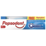 GETIT.QA- Qatar’s Best Online Shopping Website offers PEPSODENT TOOTHPASTE GERMI CHECK 150G + TOOTHBRUSH 1 PC at the lowest price in Qatar. Free Shipping & COD Available!