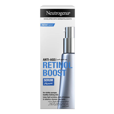 GETIT.QA- Qatar’s Best Online Shopping Website offers NEUTROGENA ANTI-AGE RETINOL BOOST SERUM-- 30 ML at the lowest price in Qatar. Free Shipping & COD Available!