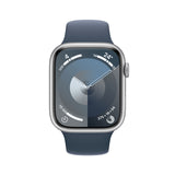 GETIT.QA- Qatar’s Best Online Shopping Website offers APPLE WATCH SERIES 9 GPS, SILVER ALUMINIUM CASE WITH STORM BLUE SPORT BAND, 45 MM, M/L, MR9E3QA/A at the lowest price in Qatar. Free Shipping & COD Available!