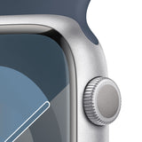 GETIT.QA- Qatar’s Best Online Shopping Website offers APPLE WATCH SERIES 9 GPS, SILVER ALUMINIUM CASE WITH STORM BLUE SPORT BAND, 45 MM, M/L, MR9E3QA/A at the lowest price in Qatar. Free Shipping & COD Available!