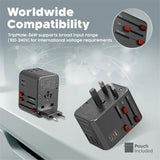 GETIT.QA- Qatar’s Best Online Shopping Website offers PROMATE SMART CHARGING SURGE PROTECTED UNIVERSAL TRAVEL ADAPTER TRIPMATE-36W at the lowest price in Qatar. Free Shipping & COD Available!