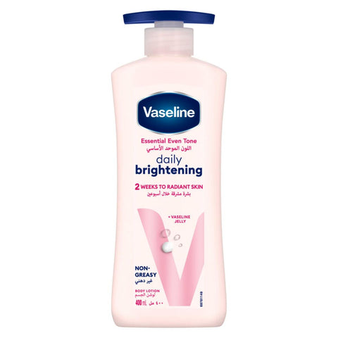 GETIT.QA- Qatar’s Best Online Shopping Website offers VASELINE ESSENTIAL EVEN TONE DAILY BRIGHTENING BODY LOTION 400 ML at the lowest price in Qatar. Free Shipping & COD Available!