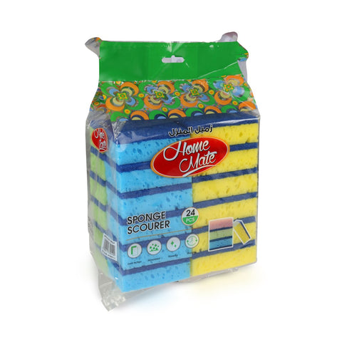 GETIT.QA- Qatar’s Best Online Shopping Website offers HOME MATE SPONGE SCOURER ASSORTED COLOURS 24 PCS
 at the lowest price in Qatar. Free Shipping & COD Available!