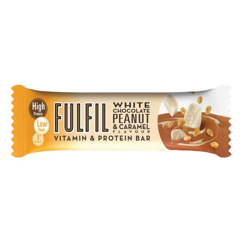 GETIT.QA- Qatar’s Best Online Shopping Website offers FULFIL WHITE CHOCOLATE PEANUT & CARAMEL VITAMIN & PROTEIN BAR 55 G
 at the lowest price in Qatar. Free Shipping & COD Available!