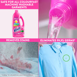 GETIT.QA- Qatar’s Best Online Shopping Website offers VANISH FABRIC STAIN REMOVER LIQUID COLOUR SAFE PINK 3 LITRES + 1 LITRE
 at the lowest price in Qatar. Free Shipping & COD Available!