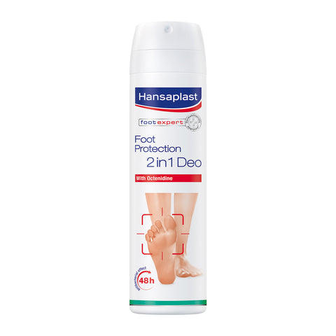 GETIT.QA- Qatar’s Best Online Shopping Website offers HANSAPLAST FOOT DEO PROTECTION 2IN1 ANTIBACTERIAL 150 ML at the lowest price in Qatar. Free Shipping & COD Available!