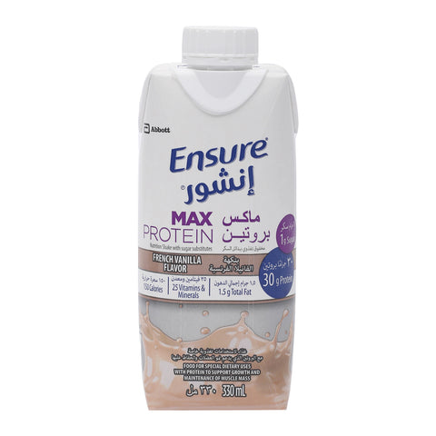 GETIT.QA- Qatar’s Best Online Shopping Website offers ENSURE MAX PROTEIN SHAKE VANILLA 330 ML
 at the lowest price in Qatar. Free Shipping & COD Available!