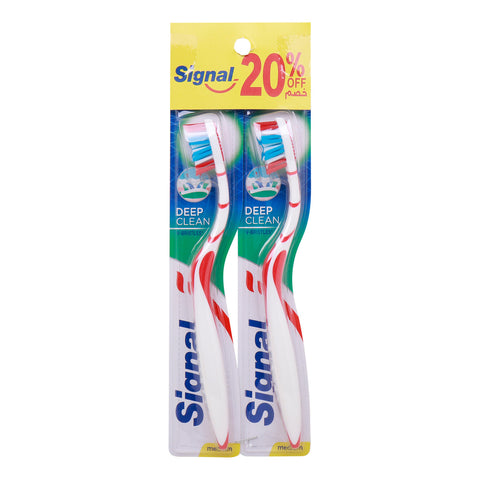 GETIT.QA- Qatar’s Best Online Shopping Website offers SIGNAL DEEP CLEAN TOOTHBRUSH-- MEDIUM-- 2 PCS at the lowest price in Qatar. Free Shipping & COD Available!