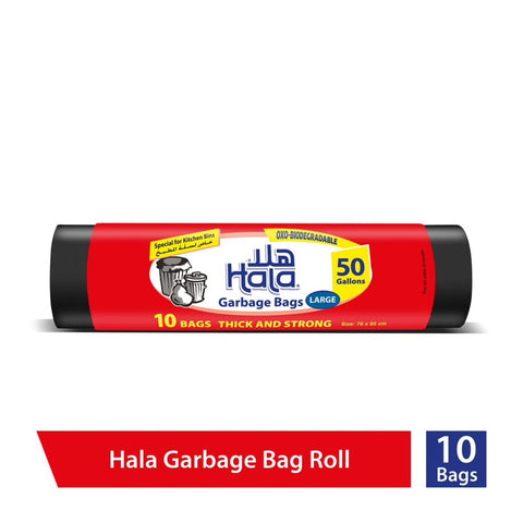 GETIT.QA- Qatar’s Best Online Shopping Website offers HALA GARBAGE BAGS 50 GALLONS LARGE SIZE 76 X 95CM 10 PCS at the lowest price in Qatar. Free Shipping & COD Available!