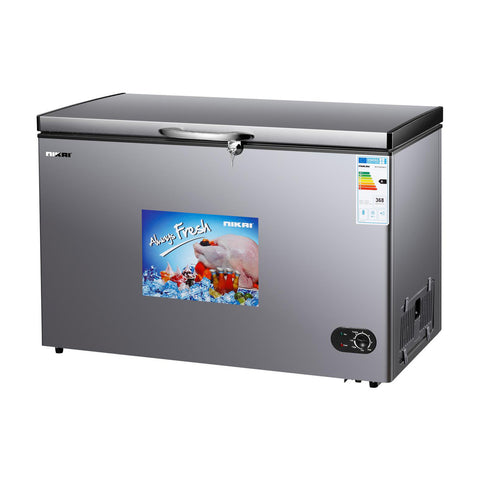 GETIT.QA- Qatar’s Best Online Shopping Website offers NIKAI CHEST FREEZER, 300 L, SILVER, NCF350QES at the lowest price in Qatar. Free Shipping & COD Available!