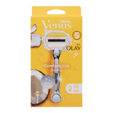 GETIT.QA- Qatar’s Best Online Shopping Website offers GILLETTE VENUS 5 BLADES PLUS OLAY COMFORTGLIDE COCONUT-- METAL HANDLE + 2 CARTRIDGE at the lowest price in Qatar. Free Shipping & COD Available!