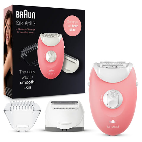 GETIT.QA- Qatar’s Best Online Shopping Website offers BRAUN SILK-EPIL 3 STARTER 3-IN-1 HAIR REMOVAL SET FOR LEGS AND BODY WITH EPILATOR SE 3-440 at the lowest price in Qatar. Free Shipping & COD Available!