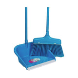 GETIT.QA- Qatar’s Best Online Shopping Website offers SMART KLEAN LONG BROOM WITH DUSTPAN SET 8045-L  2PCS ASSORTED COLORS at the lowest price in Qatar. Free Shipping & COD Available!