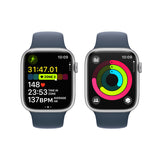 GETIT.QA- Qatar’s Best Online Shopping Website offers APPLE WATCH SERIES 9 GPS, SILVER ALUMINIUM CASE WITH STORM BLUE SPORT BAND, 41 MM, M/L, MR913QA/A at the lowest price in Qatar. Free Shipping & COD Available!