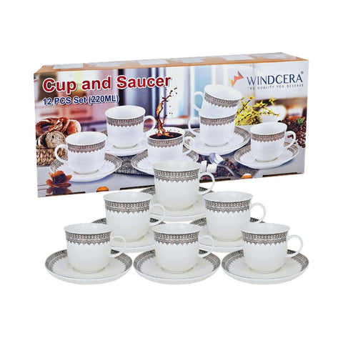 GETIT.QA- Qatar’s Best Online Shopping Website offers WINDCERA CUP & SAUCER 220ML 12PCS 4003 at the lowest price in Qatar. Free Shipping & COD Available!