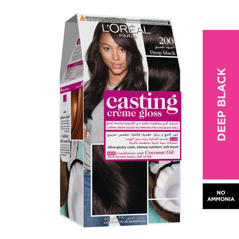 GETIT.QA- Qatar’s Best Online Shopping Website offers L'OREAL PARIS CASTING CREME 200 GLOSS DEEP BLACK 1 PKT at the lowest price in Qatar. Free Shipping & COD Available!