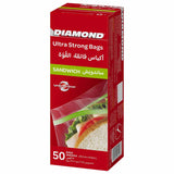 GETIT.QA- Qatar’s Best Online Shopping Website offers DIAMOND ULTRA STRONG ZIPPER SANDWICH BAGS OXO-BIODEGRADABLE SIZE 16.5 X 14.9CM 50PCS at the lowest price in Qatar. Free Shipping & COD Available!